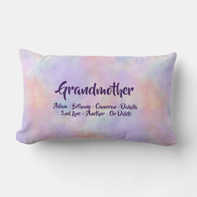 Change Add Names Grandmother Grandchildren Names Lumbar Cushion (Front)