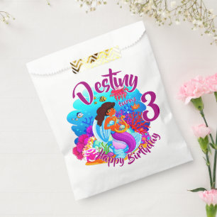 Change Age Name Mermaid Birthday Party Personalise Favour Bags