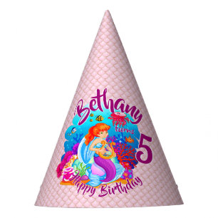 Change Age Name Mermaid Birthday Party Personalise Hat