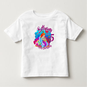 Change Age Name Mermaid Birthday Party Personalise Toddler T-Shirt