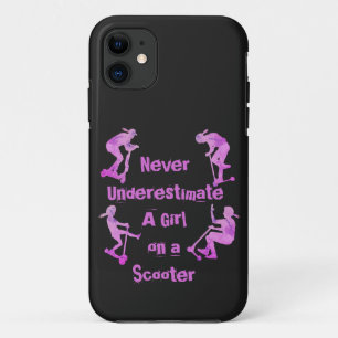 Change ALL Text Never Underestimate Girl Scooter Case-Mate iPhone Case
