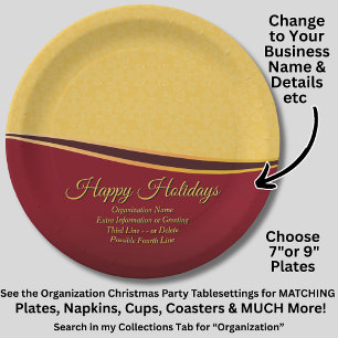 Change ALL Text Organisation 20xx Christmas Party Paper Plate