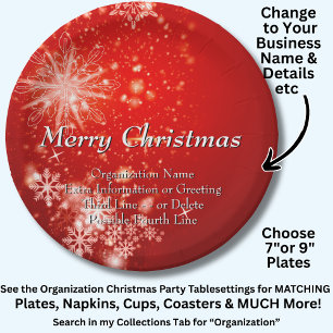 Change ALL Text Organisation Christmas 20xx Paper Plate