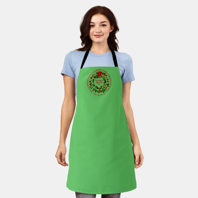 Change ALL Text Organisation Christmas Party Apron (Worn)