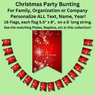 Change ALL Text Organisation Christmas Party Bunting