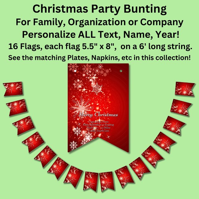 Change ALL Text Organisation Christmas Party Bunting (Creator Uploaded)