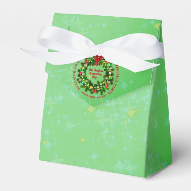 Change ALL Text Organisation Christmas Party Favour Box (Front Side)