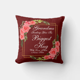 Change ALL TEXT Send Biggest Hug for Mum Grandma Cushion