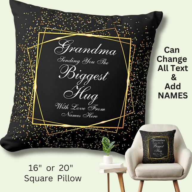 Change ALL TEXT  Send Biggest Hug for Mum Grandma  Cushion (Creator Uploaded)