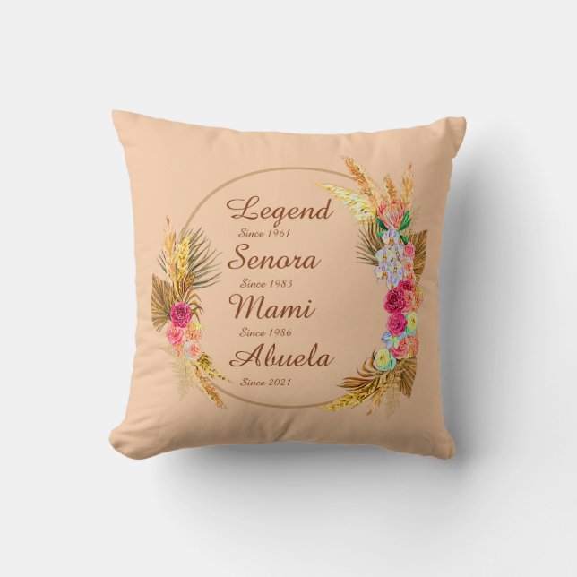 Change ANY Name Date Legend Senora Mami Abuela Cushion (Front)