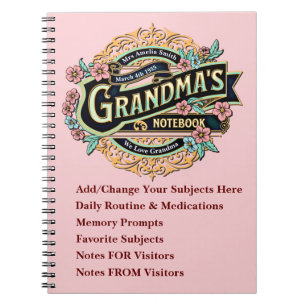 Change ANY Text - Grandmother Dementia Notebook   