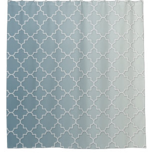 CHANGE BACKGROUND  Shaded Quatrefoil Motif Pattern Shower Curtain