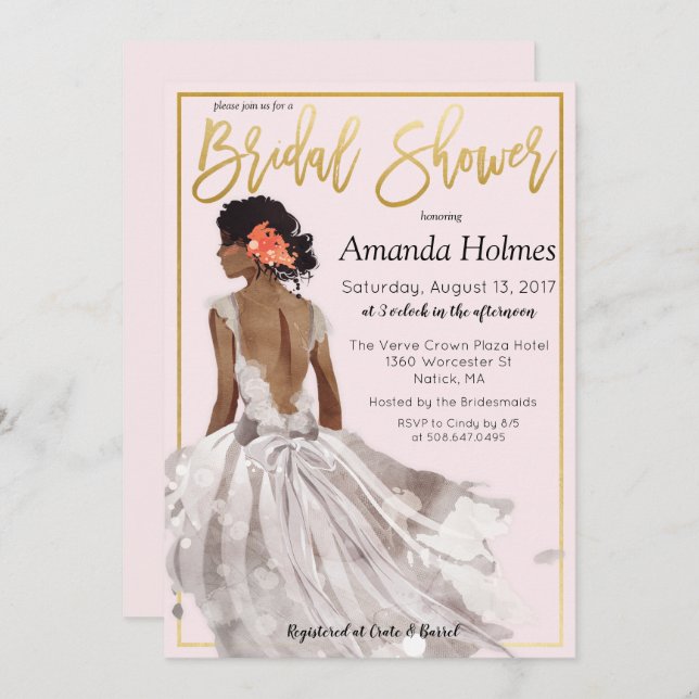 CHANGE COLOR - Fashion Bridal Shower Invitation (Front/Back)