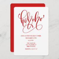 CHANGE COLOR - Ho Ho Christmas Holiday Invitation