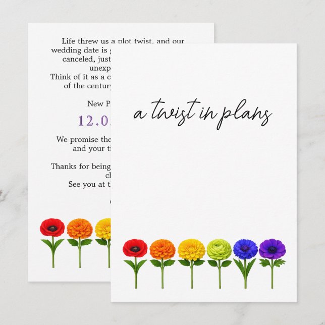 🌈 Change date Flourish Together  Enclosure Card (Front/Back)