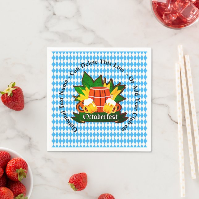 Change / Delete Text Add Other Details Octoberfest Napkin (Insitu)