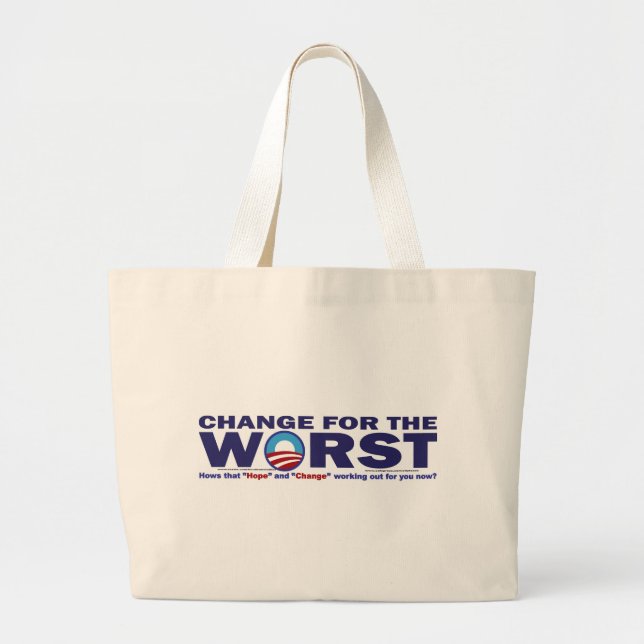 cHANGE-FOR-THE-wORST Large Tote Bag (Front)