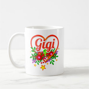 Change Grandmother Name - Gigi Heart & Flowers Coffee Mug