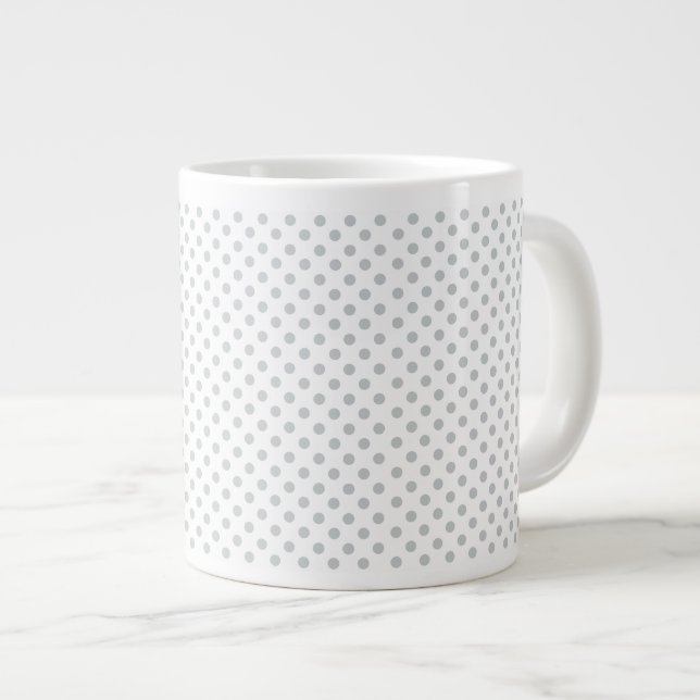 Change Grey Polka Dots Any Colour Click Customise Large Coffee Mug (Front Right)