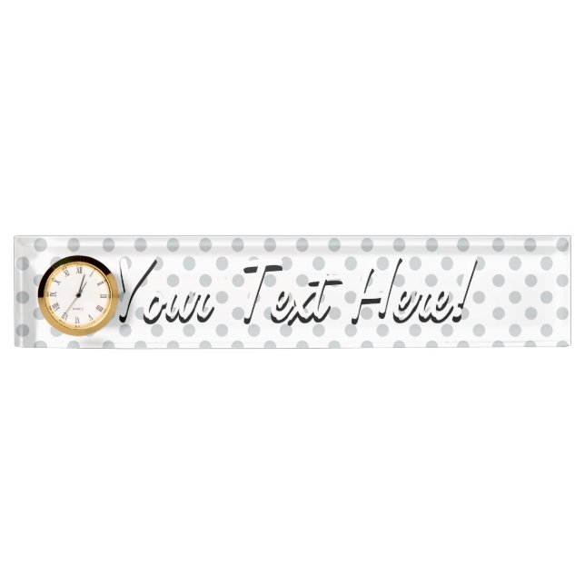 Change Grey Polka Dots Any Colour Click Customise Nameplate (Front)