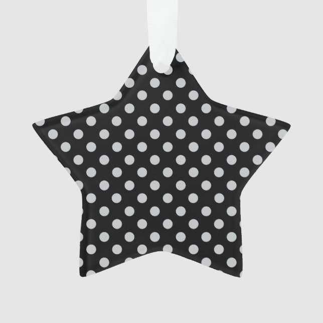 Change Grey Polka Dots Any Colour Click Customise Ornament (Front)
