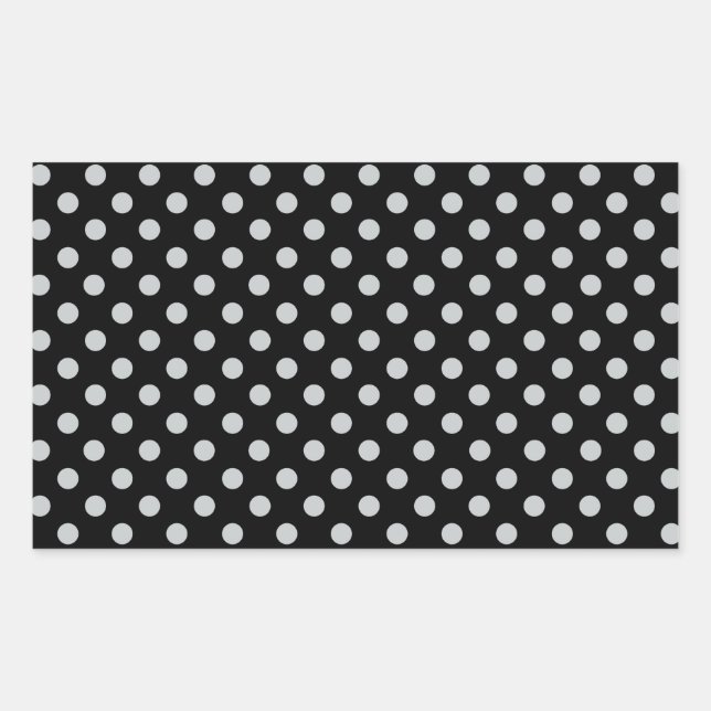 Change Grey Polka Dots Any Colour Click Customise Rectangular Sticker (Front)