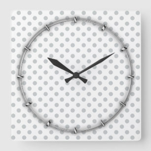 Change Grey Polka Dots Any Colour Click Customise Square Wall Clock