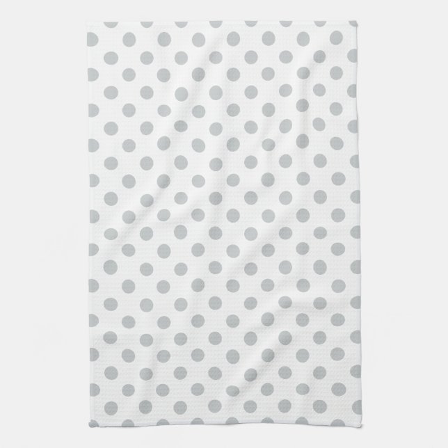 Change Grey Polka Dots Any Colour Click Customise Tea Towel (Vertical)
