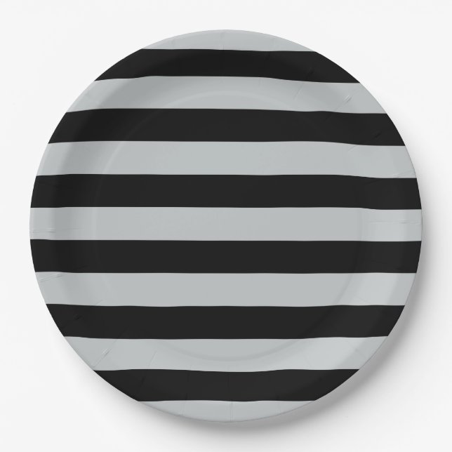 Change Grey Stripes to  Any Colour Click Customise Paper Plate (Front)