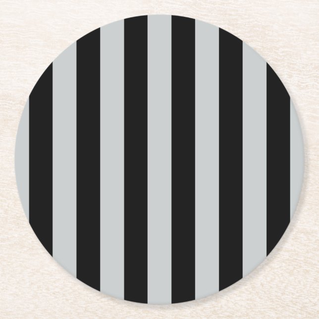 Change Grey Stripes to  Any Colour Click Customise Round Paper Coaster (Front)