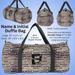 Change Initial, Add (delete) Name, Brick Wall Duffle Bag