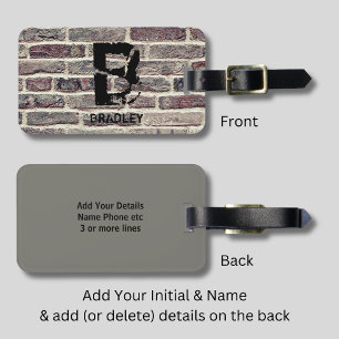 Change Initial, Add (delete) Name, Brick Wall Luggage Tag