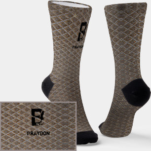 Change Initial, Add (delete) Name, Chequered Plate Socks