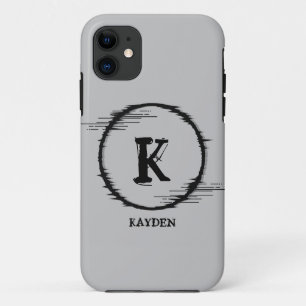 Change Initial, Add (delete) Name Distorted Circle Case-Mate iPhone Case