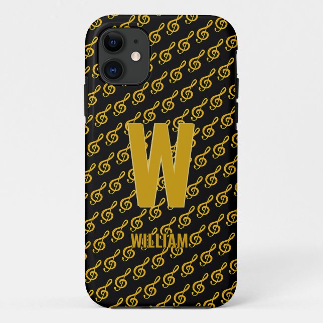 Change Initial, Add (delete) Name, Music Treble Case-Mate iPhone Case (Back)