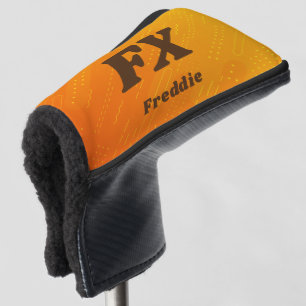 Change Initial, Add (delete) Name,  Orange Yellow  Golf Head Cover