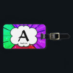 Change Initial, Add (delete) Name, Pop Art Cloud Luggage Tag<br><div class="desc">Change it to any Initial you want,  Add (or delete) the Name on this design if you like - Add more details on the back - - See my store for lots more great gift ideas. See the Men's Initial Monogram Gifts Category for more designs like this.</div>