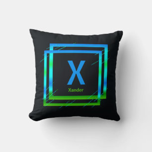 Change Initial Add Name Blue Green Squares X Y Z C Cushion