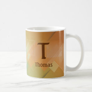 Change Initial Add Name Green to Brown Q R S T U Coffee Mug