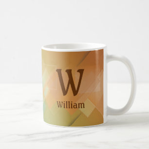 Change Initial Add Name Green to Brown V W X Y Z Coffee Mug