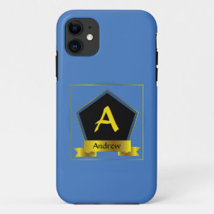 Change Initial Add Name, Shield Award Ribbon  Case-Mate iPhone Case