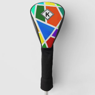 Change Initial, Geometric Art Colors Triangles     Golf Head Cover