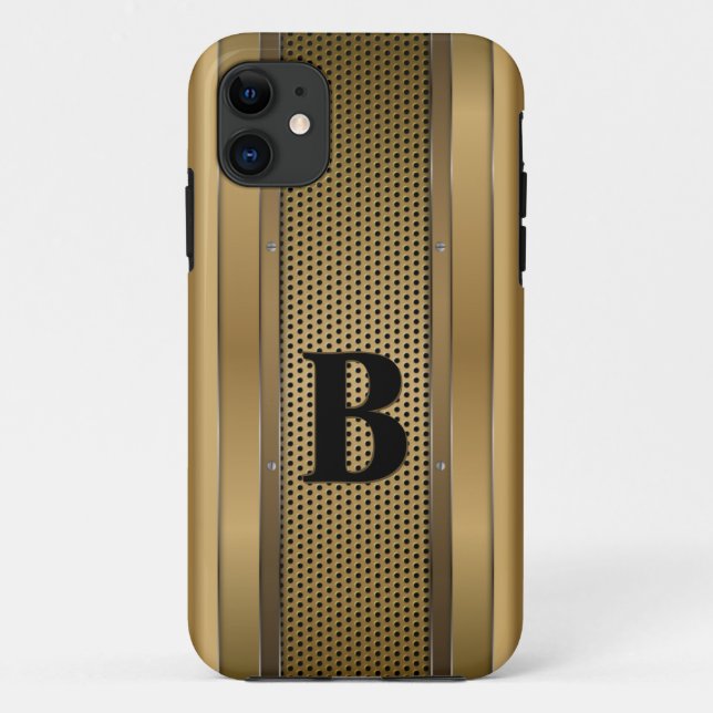 Change Initial, Gold Brown Tan Textured  Case-Mate iPhone Case (Back)