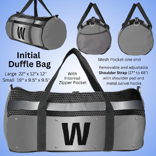 Change Initial, Silver Metallic Duffle Bag
