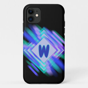 Change Initial, Soft Blue Aqua Diamonds Case-Mate iPhone Case
