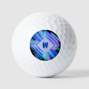 Change Initial, Soft Blue Aqua Diamonds            Golf Balls
