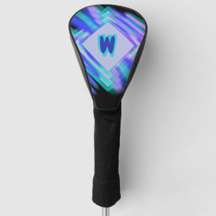 Change Initial, Soft Blue Aqua Diamonds Golf Head Cover