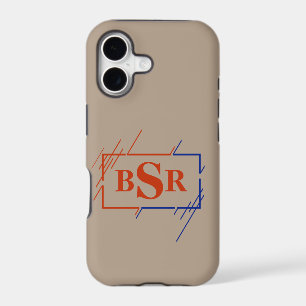 Change Initials, 3 Letter Monogram Brown Blue