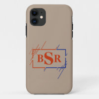 Change Initials, 3 Letter Monogram Brown Blue