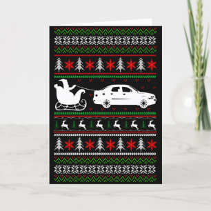 Change Inside Text Santa with Car Christmas Holiday Card